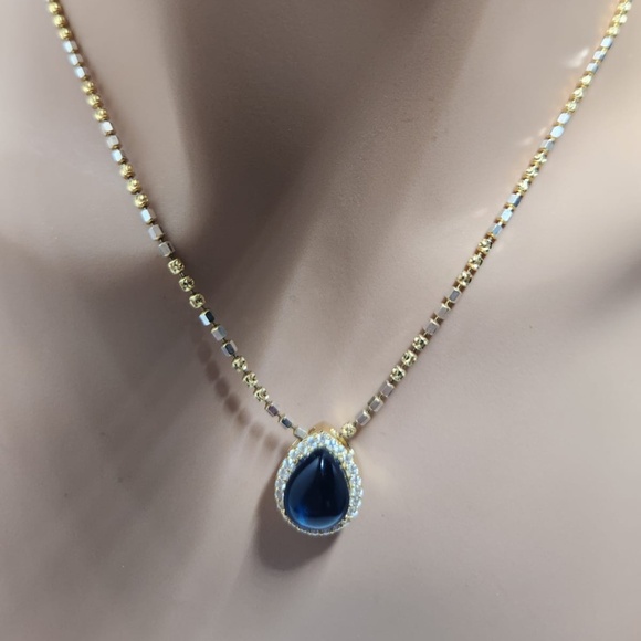 VVS Diamond Sapphire Gemstone Urn Pendant, 100% Passes Diamond Test, Ash Holder - Picture 1 of 7